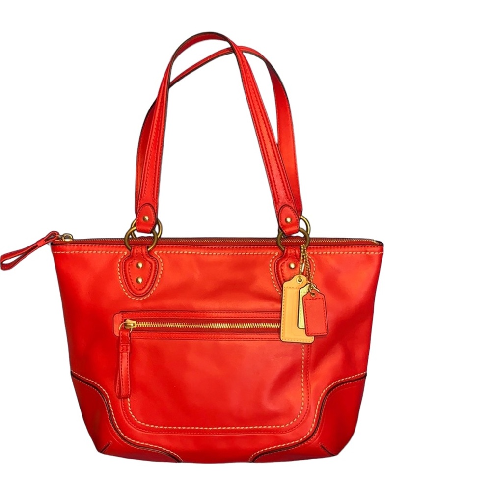 Beautiful Coach Poppy Signature Tote Bag New Like Condition